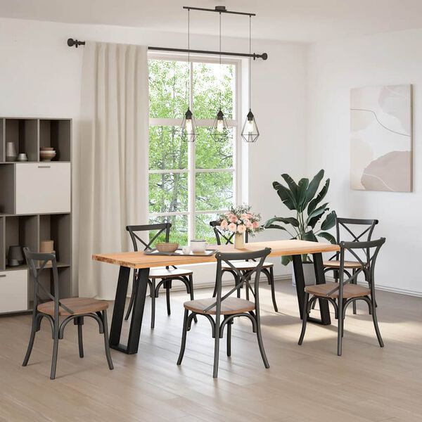 vidaXL Patas para consola en forma de U (2 unidades), color negro, 38 x 72-73 cm, acero