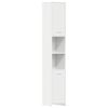 vidaXL Armario ba&ntilde;o madera contrachapada blanco brillo 30x30x183,5 cm