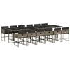 vidaXL Set comedor de jard&iacute;n con cojines 13 pzas rat&aacute;n sint&eacute;tico gris
