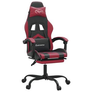 vidaXL Silla gaming giratoria y reposapi&eacute;s cuero sint&eacute;tico