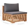 vidaXL Muebles de jard&iacute;n 10 pzas coj&iacute;n gris oscuro madera maciza teca