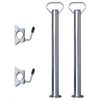 vidaXL 2 tubos de soporte con 2 abrazaderas para rueda jockey de 48 mm