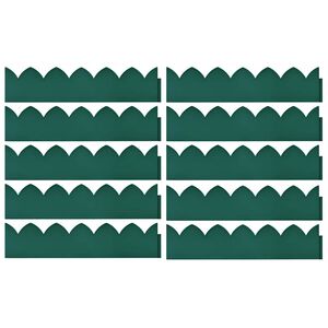 vidaXL Bordes de jard&iacute;n 10 unidades PP verde 65x15 cm