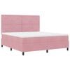 vidaXL Cama Box Spring LED con colch&oacute;n Rosa 180 x 200 cm tela