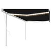 vidaXL Toldo autom&aacute;tico con LED y sensor de viento antracita 5x3 m