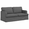 vidaXL Sof&aacute; 2 pcs Gris oscuro 162 x 80 x 85 cm tela