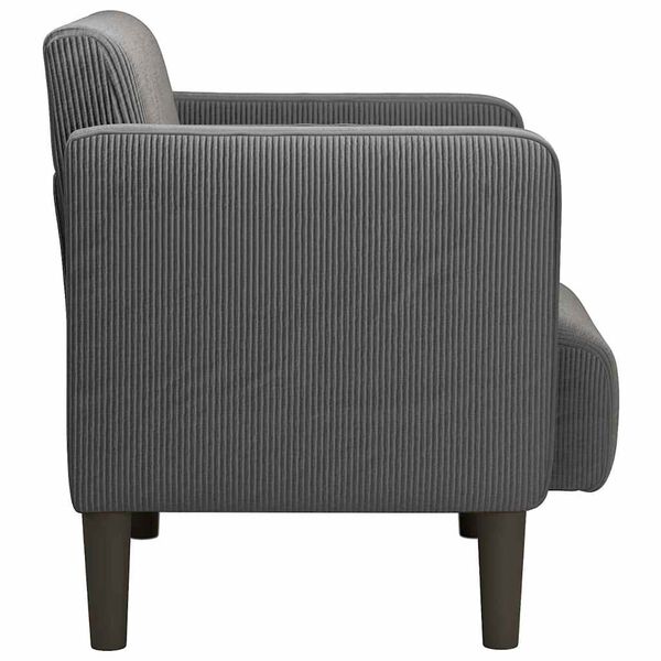 vidaXL Sill&oacute;n con reposabrazos gris oscuro 54 cm tejido de pana