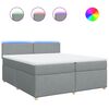 vidaXL Cama box spring con colch&oacute;n tela gris claro 200x200 cm