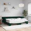 vidaXL Sof&aacute; cama nido con colch&oacute;n terciopelo verde oscuro 80x200 cm