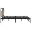 vidaXL Estructura de cama sin colch&oacute;n metal roble ahumado 180x200 cm