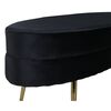 Venture Home Otomana Otto terciopelo negro y lat&oacute;n 100x40x41 cm