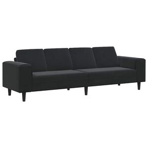 vidaXL Sof&aacute; de sala Negro 250 x 77 x 76 cm