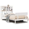 vidaXL Cama con estantería sin colchón madera maciza blanca 75x190 cm