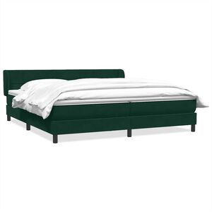 vidaXL Cama box spring con colchones terciopelo verde oscuro 180x220cm