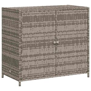 vidaXL Armario de almacenaje de jard&iacute;n rat&aacute;n PE gris 83x45x76 cm