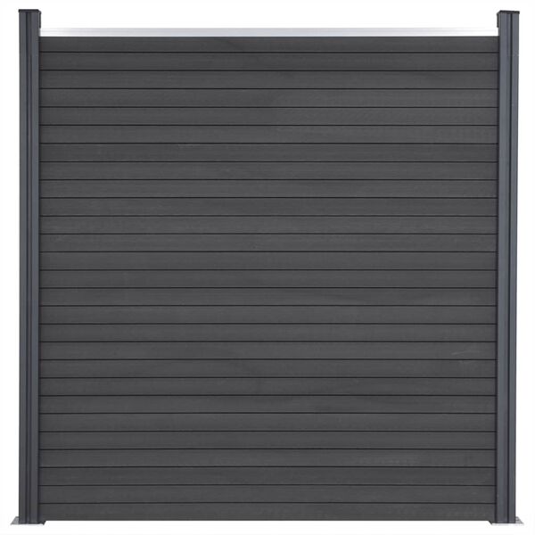 vidaXL Juego de paneles de valla WPC gris 526x186 cm