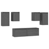 vidaXL Muebles para TV 6 piezas madera maciza de pino gris