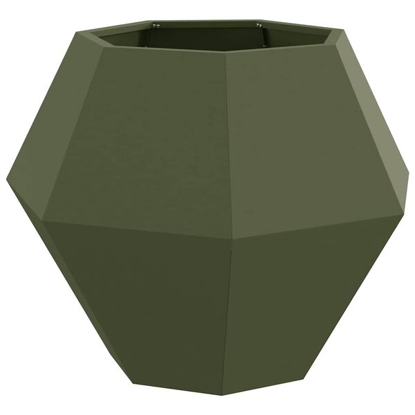 vidaXL Jardinera Verde Oliva 75 x 75 x 60 cm Acero