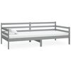 vidaXL Sof&aacute; cama con colch&oacute;n madera de pino maciza gris 90x200 cm
