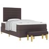 vidaXL Cama tipo Box Spring Marr&oacute;n oscuro 120 x 190 cm tela