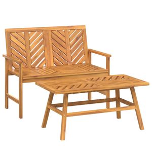 vidaXL Juego de muebles de jard&iacute;n 2 piezas madera maciza acacia