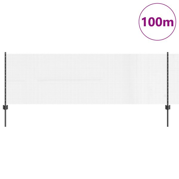 vidaXL Valla con Poste Gris 0,8 x 100 m Acero y PVC