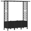 vidaXL Cama elevada con trellis y techo Negro 162,5 x 40 x 142 cm PP