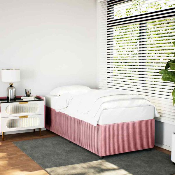 vidaXL Estructura de cama sin colch&oacute;n terciopelo rosa 80x200 cm