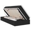 vidaXL Cama con almacenamiento y colch&oacute;n Negro 90 x 190 cm Poli&eacute;ster