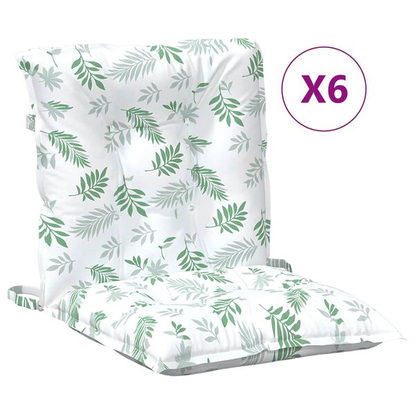 vidaXL Coj&iacute;n para Silla Bajo Espalda Hoja 6 pcs 100 x 50 x 7 cm oxford