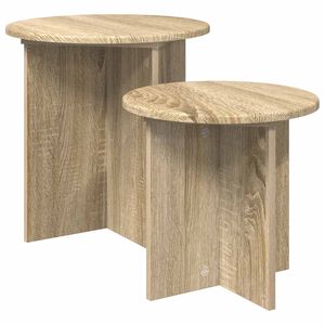 vidaXL Conjunto de mesas auxiliares 2 uds. Roble Sonoma &Oslash; 45 x 45 cm