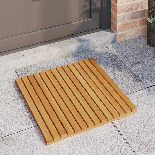 vidaXL Alfombrilla de ba&ntilde;o Liso Marr&oacute;n 50 x 50 cm Madera