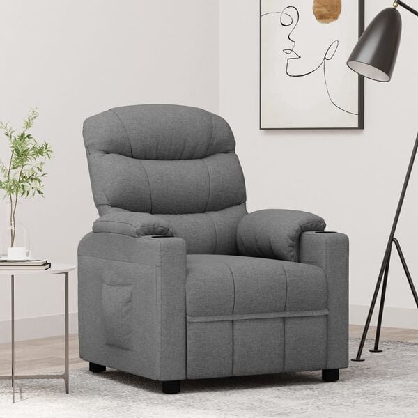vidaXL Sill&oacute;n reclinable de tela gris claro