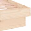 vidaXL Estructura de cama LED sin colch&oacute;n madera maciza 140x200 cm