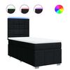 vidaXL Cama box spring con colch&oacute;n tela negro 90x190 cm
