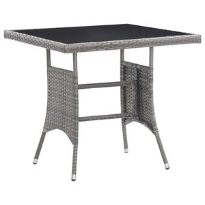 vidaXL Mesa de jard&iacute;n rat&aacute;n sint&eacute;tico gris 80x80x74 cm