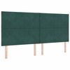 vidaXL Cama Box Spring LED con colch&oacute;n Verde oscuro 200 x 200 cm tela