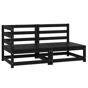 vidaXL Juego de muebles de jard&iacute;n 2 piezas negro madera maciza de pino