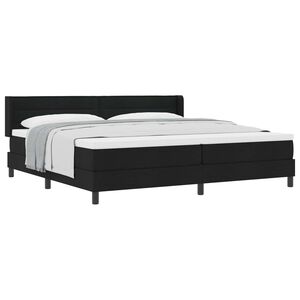 vidaXL Cama tipo Box Spring con colch&oacute;n Negro 200 x 200 cm Poli&eacute;ster