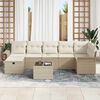 vidaXL Conjunto de sof&aacute; de jard&iacute;n 8 pcs Beige y Crema rat&aacute;n sint&eacute;tico
