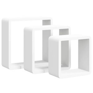 vidaXL Estantes cubo de pared 3 unidades MDF blanco