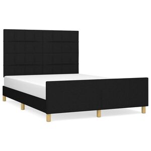 vidaXL Cama sin colch&oacute;n tela negro 140x200 cm