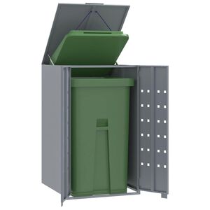 vidaXL Cobertizo de contenedor de basura acero gris 69x79x117 cm
