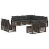 vidaXL Conjunto de sof&aacute;s de jard&iacute;n 11 uds. Gris rat&aacute;n sint&eacute;tico