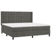 vidaXL Cama box spring con colch&oacute;n terciopelo gris oscuro 200x200 cm