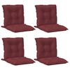 vidaXL Cojines para silla respaldo bajo 4 ud tela rojo tinto melange