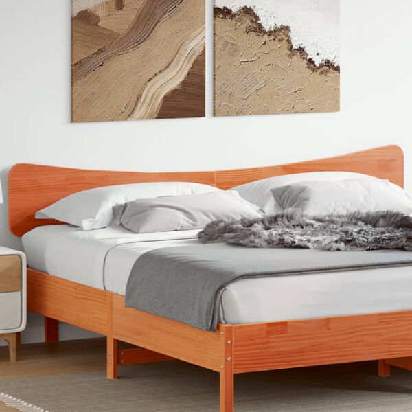 vidaXL Cabecero de cama madera maciza de pino marr&oacute;n cera 180 cm