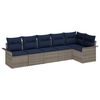 vidaXL Conjunto de sof&aacute; de jard&iacute;n 6 uds. Gris rat&aacute;n sint&eacute;tico