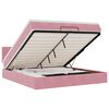 vidaXL Cama otomana con colch&oacute;n y LED terciopelo rosa 180x200cm