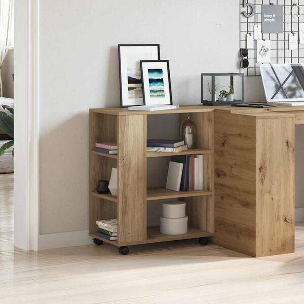 vidaXL Armario con ruedas madera ingeniería roble artisan 60x35x75 cm